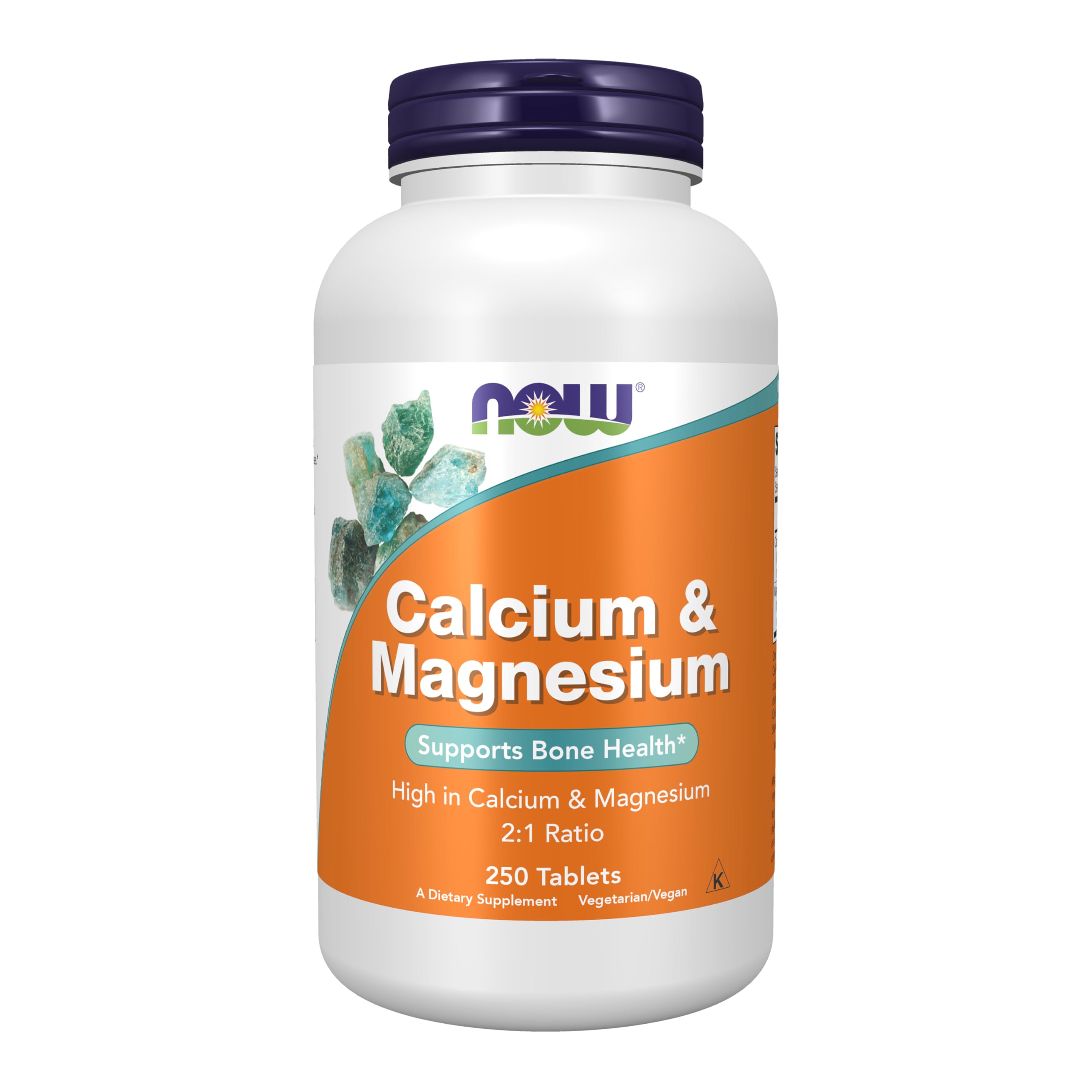 NOW Foods Calcium and Magnesium 2:1 bottle supports bone health and daily wellness.