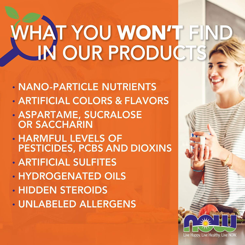 NOW Foods color-variation capsules hint at natural product variability.