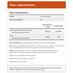 NOW Foods Pantothenic Acid 500mg bottle featuring non-GMO seal.