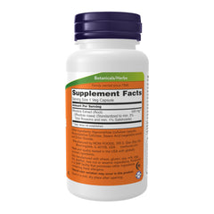 NOW Foods Rhodiola 3% extract label highlighting rosavins and salidroside.