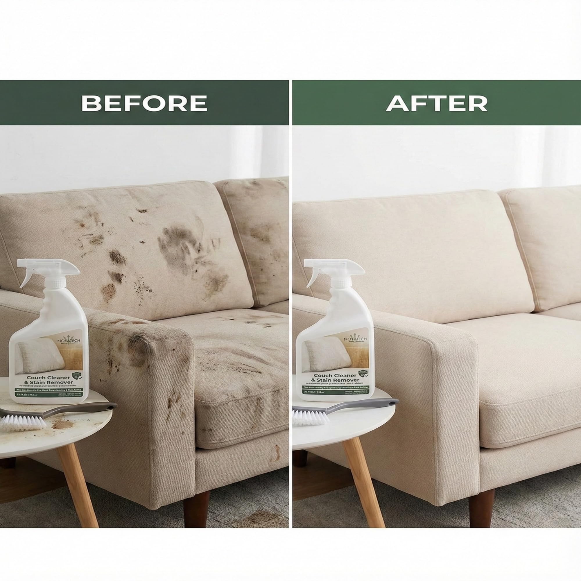 NOYATECH biodegradable cleaner supports eco-friendly stain removal.