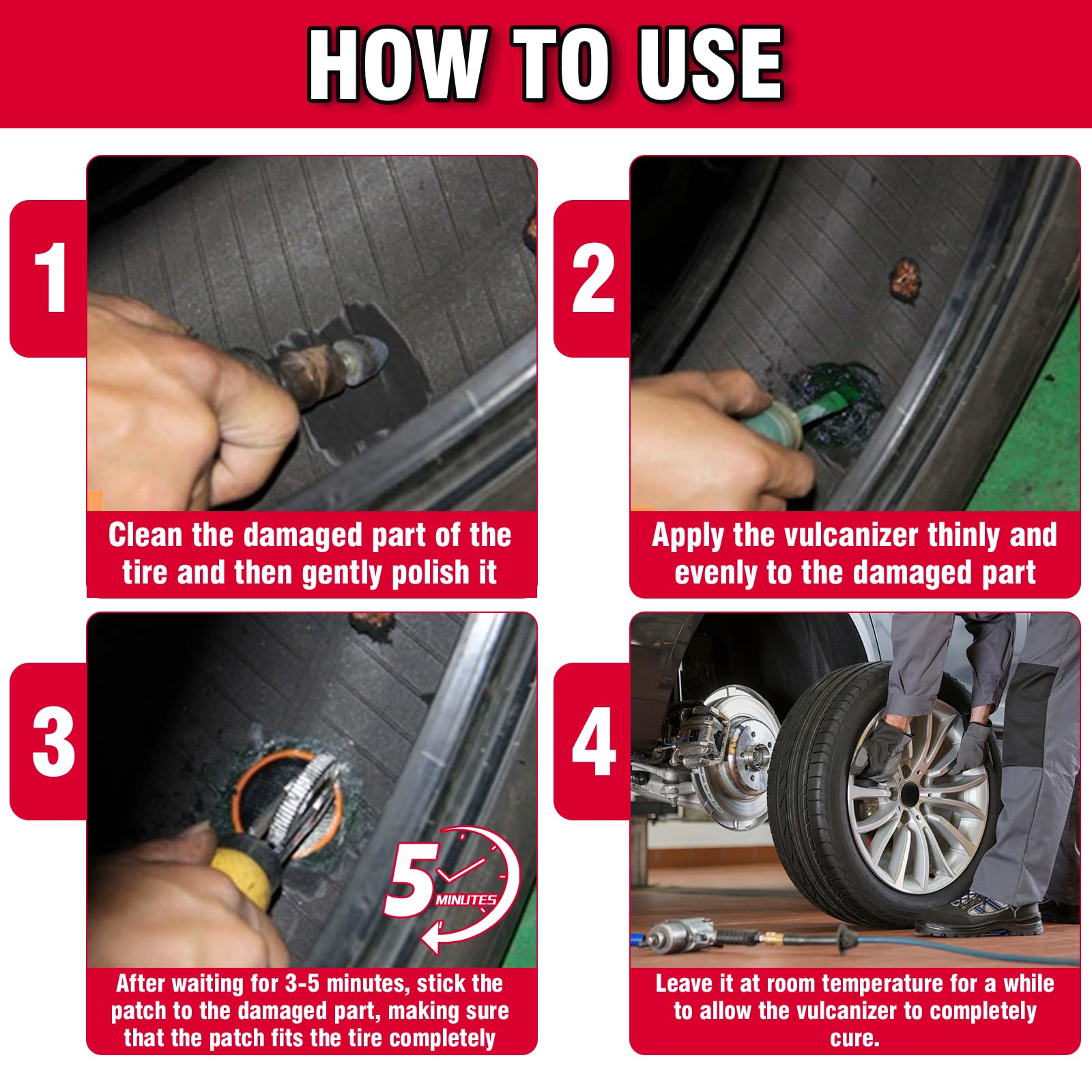 Nozerix ultra-strong bond supports reliable tire patches under pressure and heat
