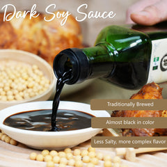 NPG Premium Dark Soy Sauce used as dipping sauce for sushi and dumplings.