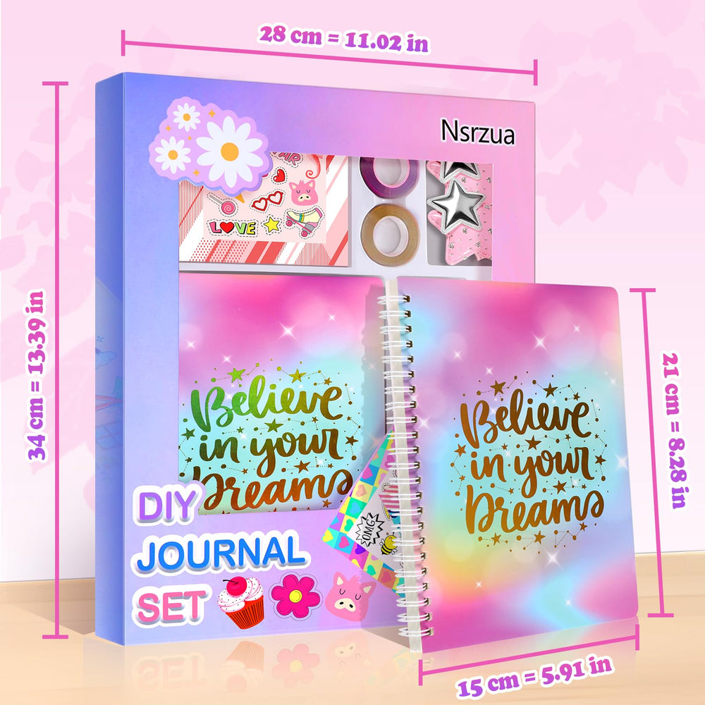 Nsrzua DIY Journal Kit finished scrapbook layout showcased as a gift.