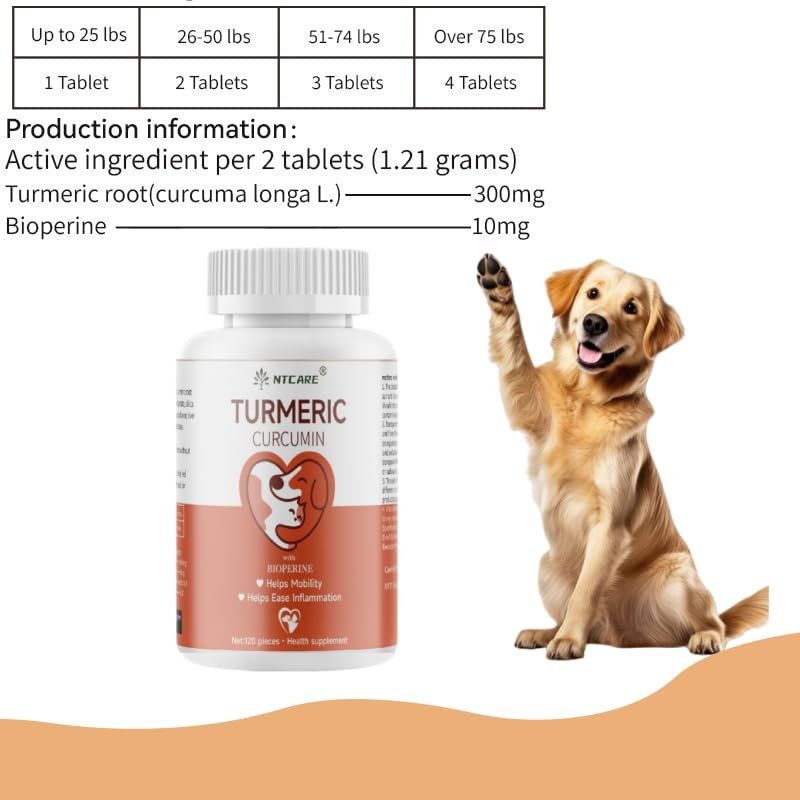 NTCARE Curcuma – Santé cardiovasculaire et bien-être général du chien.