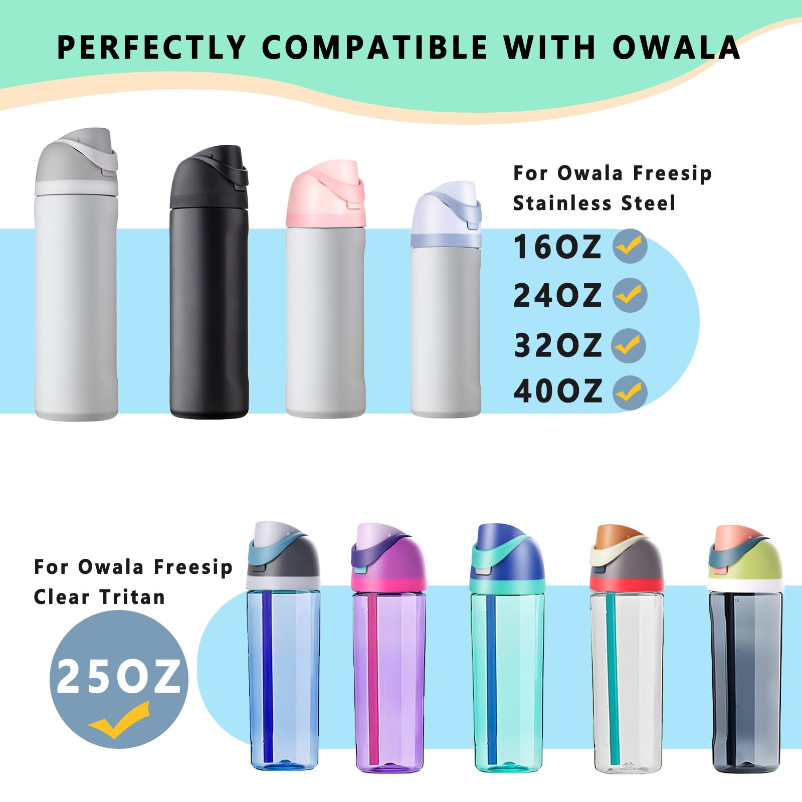 NTIERA lid for Owala Freesip showing two drinking ports for versatile sipping
