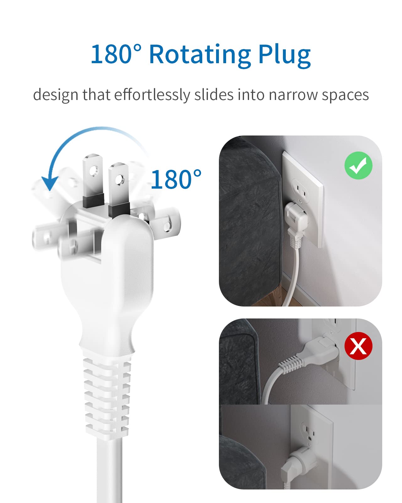 NTONPOWER surge protector with 2100J guards electronics against spikes.