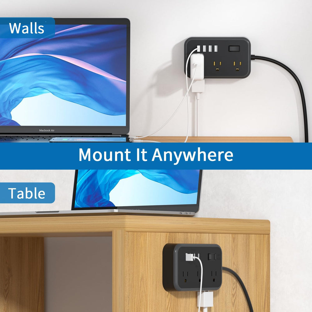 NTONPOWER dorm office nightstand setup with organized power