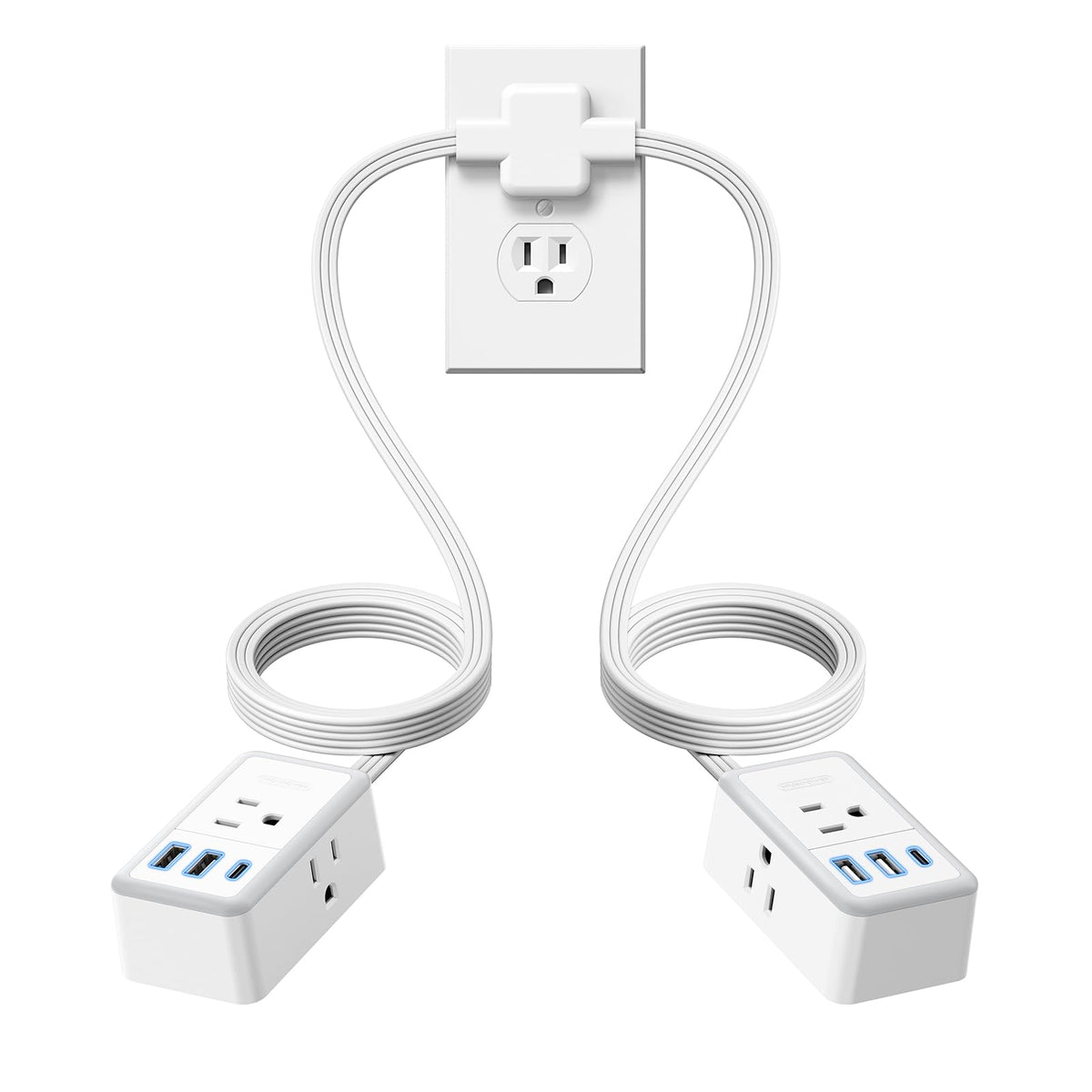 NTONPOWER double extension cord with two 6ft sides for versatile room power.