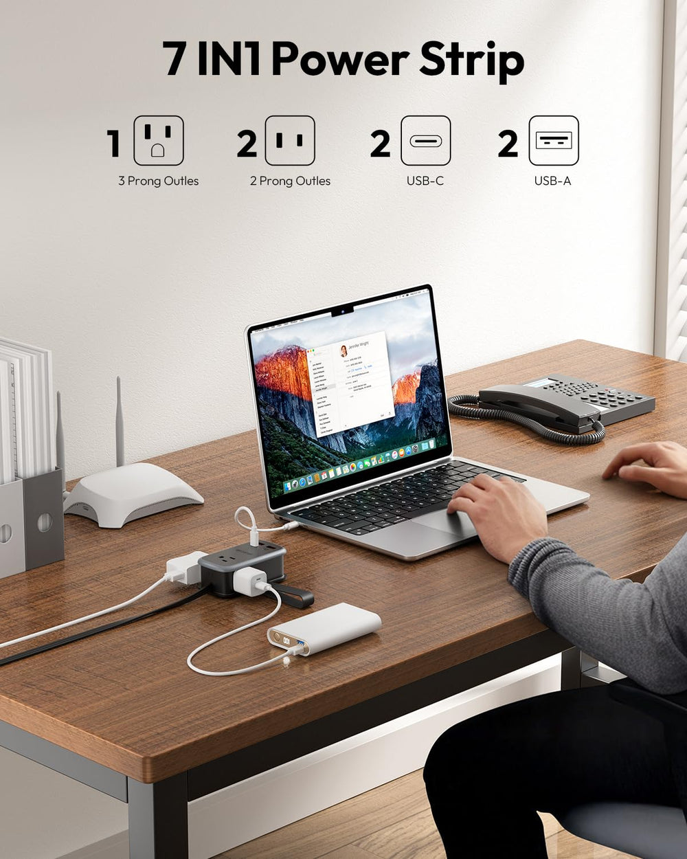 NTONPOWER GAN Ultra 65W 3 outlets in use demonstrates multi-device charging