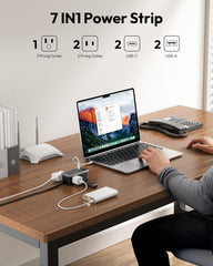 NTONPOWER GAN Ultra 65W 3 outlets in use demonstrates multi-device charging
