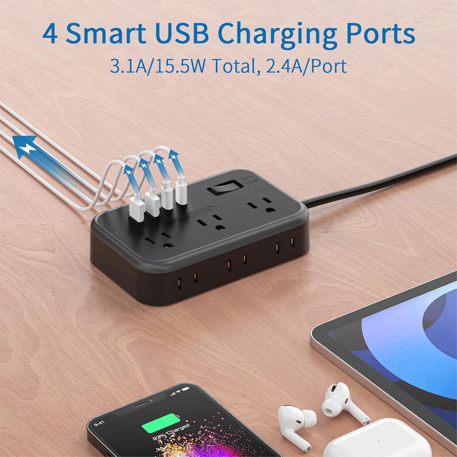 NTONPOWER USB-A and USB-C ports for fast device charging