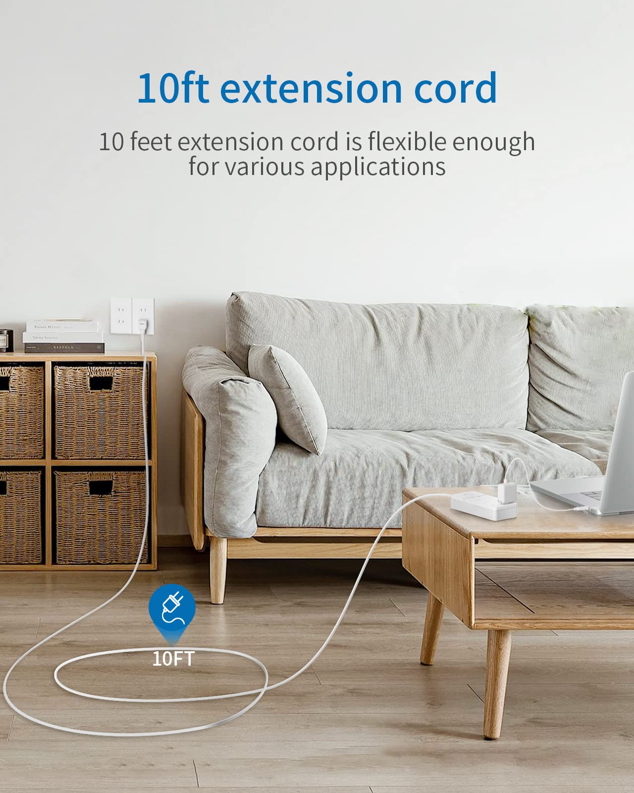 NTONPOWER wall-mount design fits behind furniture to save space.