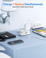NTONPOWER wrap-around cord keeps cables organized in luggage during travel.