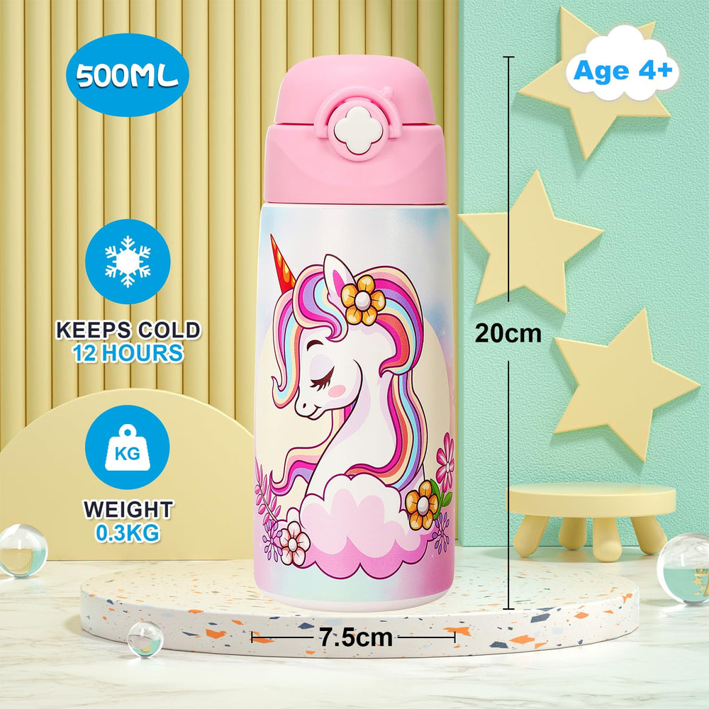 Ntswasd 16 oz stainless steel kid bottle keeps beverages cold for longer