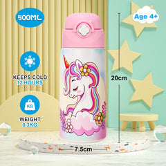 Ntswasd 16 oz stainless steel kid bottle keeps beverages cold for longer