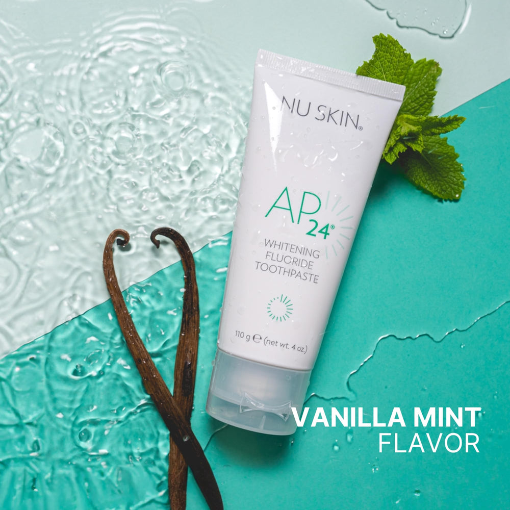 Compact Nu Skin AP24 box and tube ideal for daily travel.
