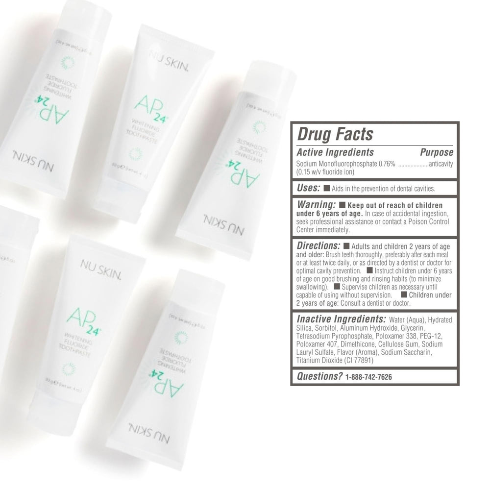 AP24 enamel-safe formula shown as a gentle whitening option for enamel care.