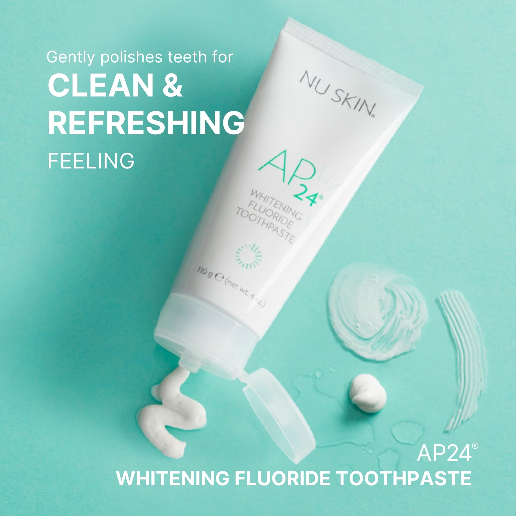 Front view of Nu Skin AP24 packaging showing the 4 oz tube.
