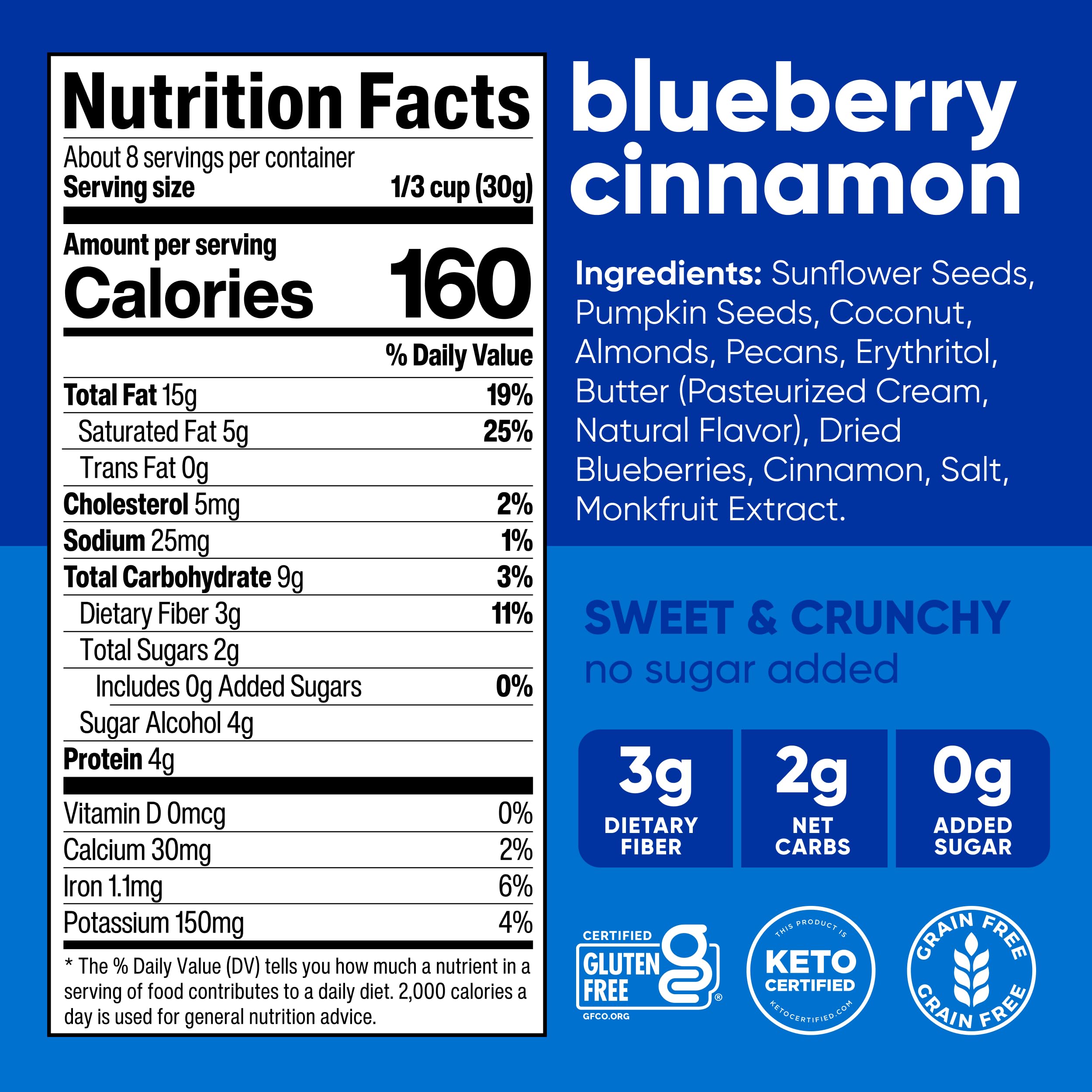 NuTrail Nut Granola Blueberry Cinnamon in a bowl for a wholesome crunch