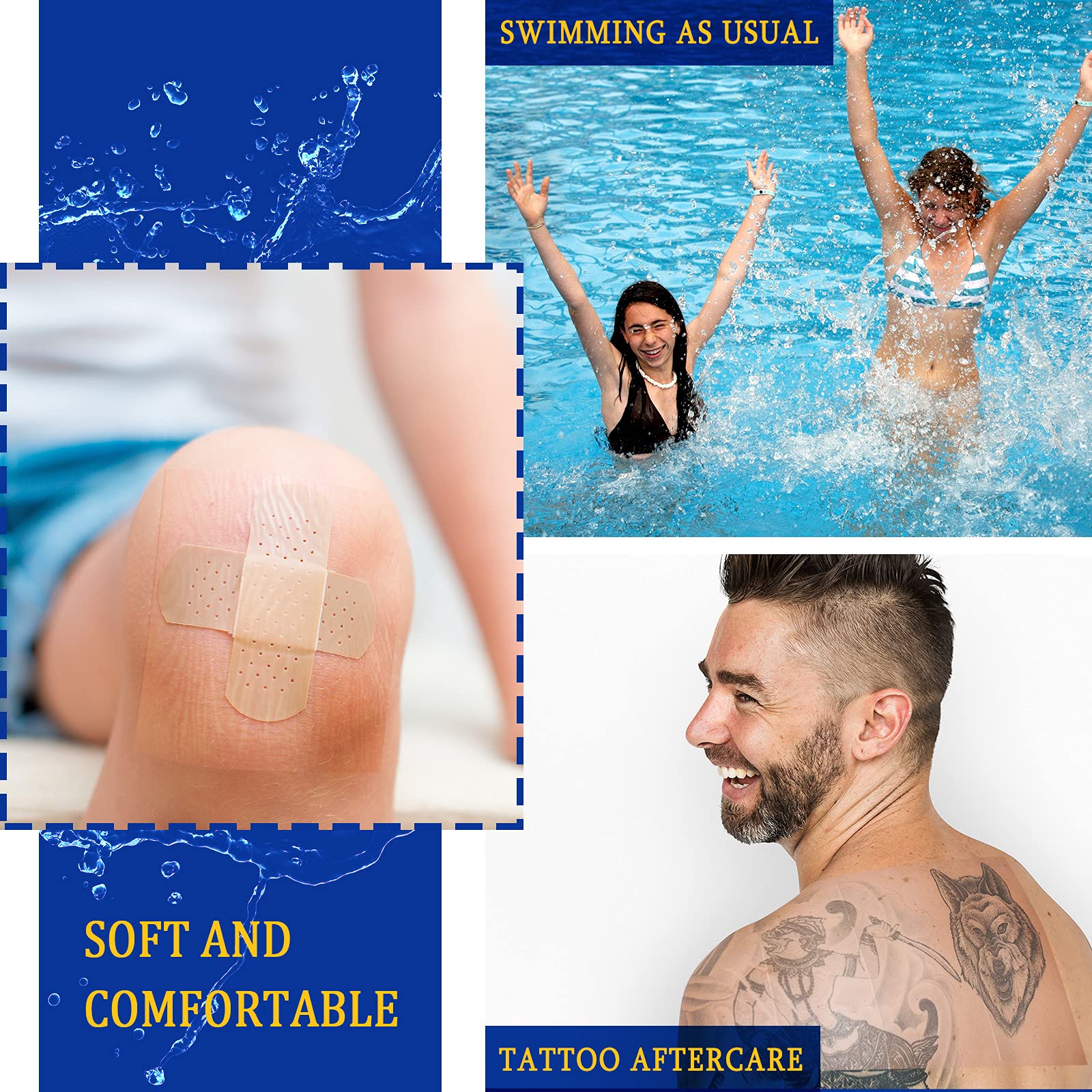 Nuanchu tattoo bandage breathable stretch material stays comfortable during movement.