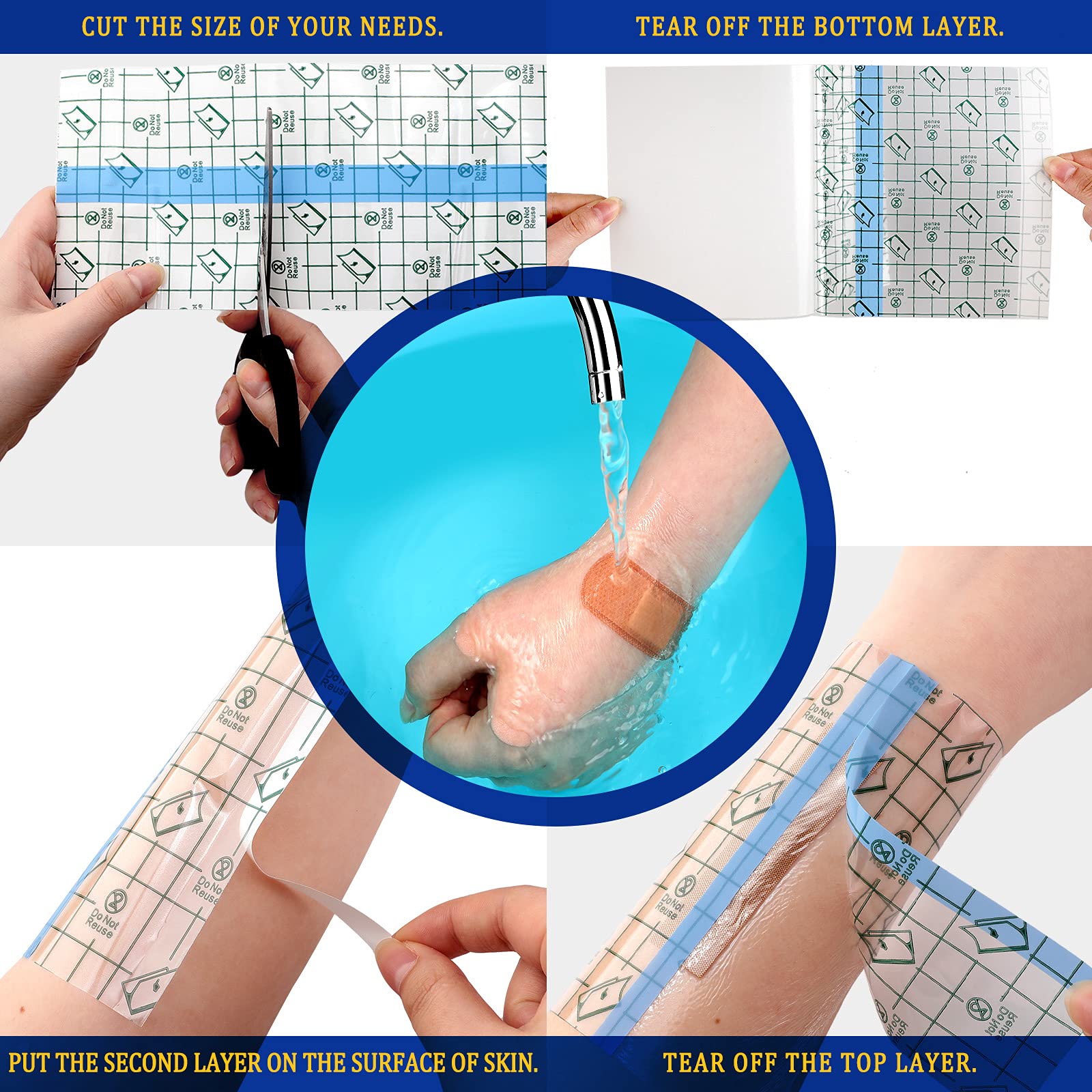 Nuanchu tattoo bandage waterproof 6in roll offers extended coverage with secure adhesion.