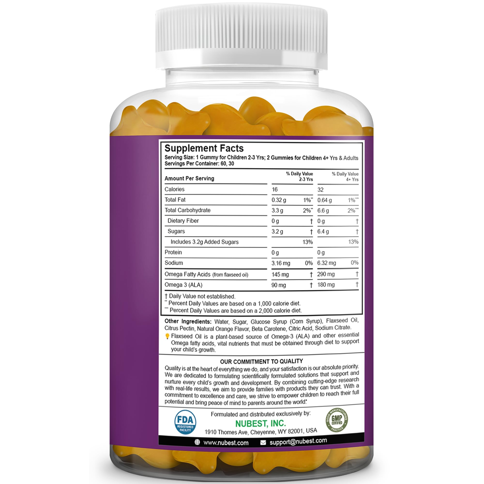 Vegan NuBest Omega-3 Gummies with no fish taste.
