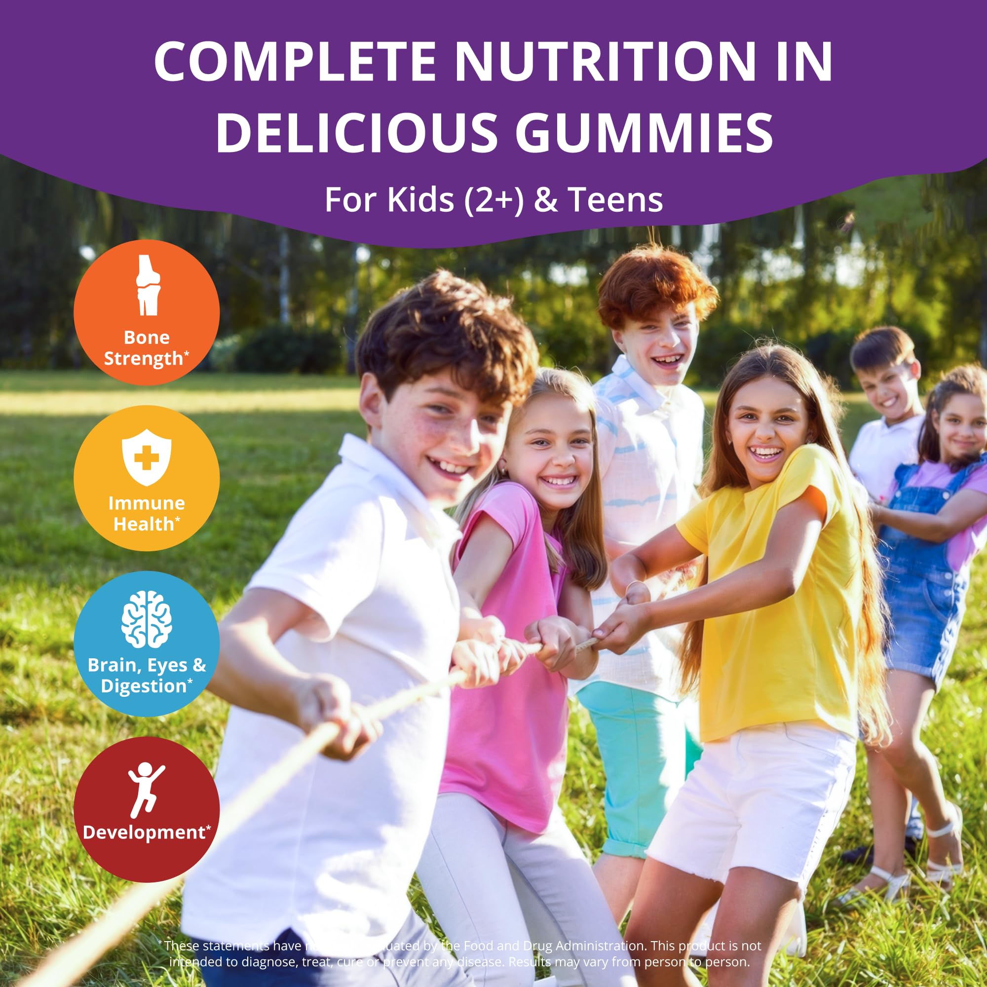 NuBest Tall Gummies mixed berry chews highlighting tasty no added sugar nutrition for kids
