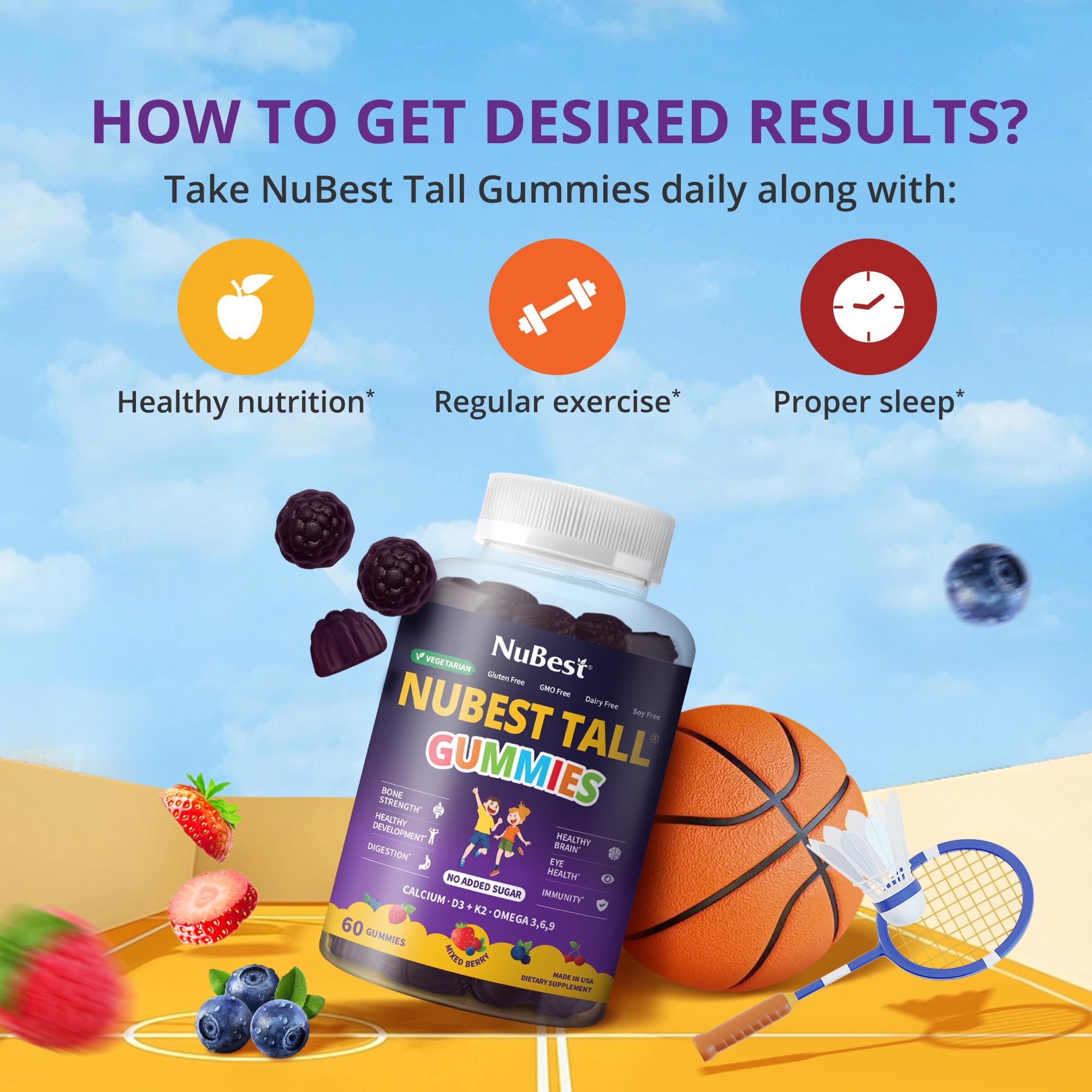NuBest Tall Gummies soft chewy texture suits picky eaters