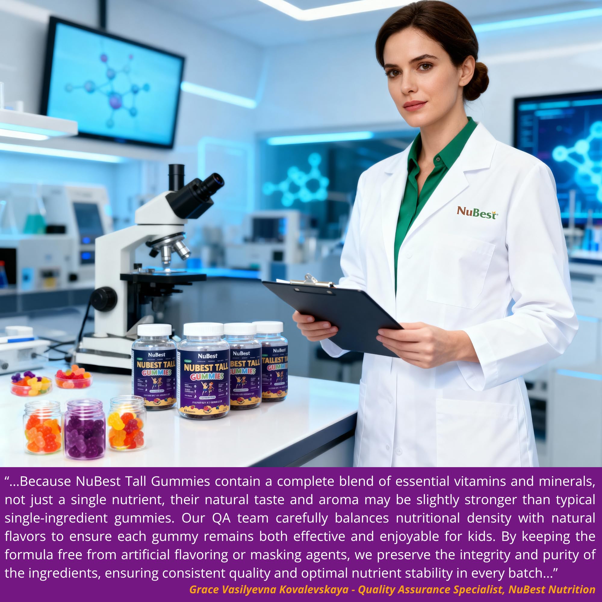 NuBest Tall Gummies teeth-friendly chews promoting enamel-friendly nutrition
