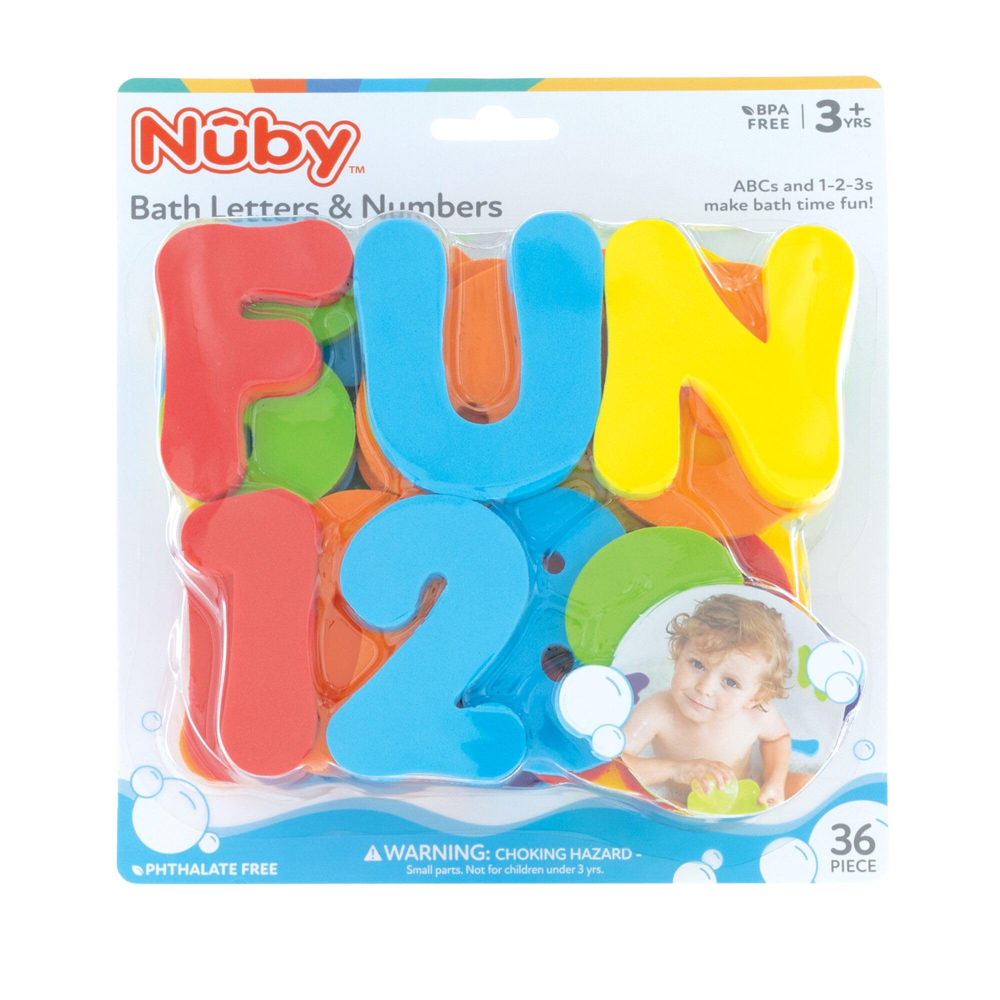 Bath time becomes a sensory learning moment with Nuby toys.