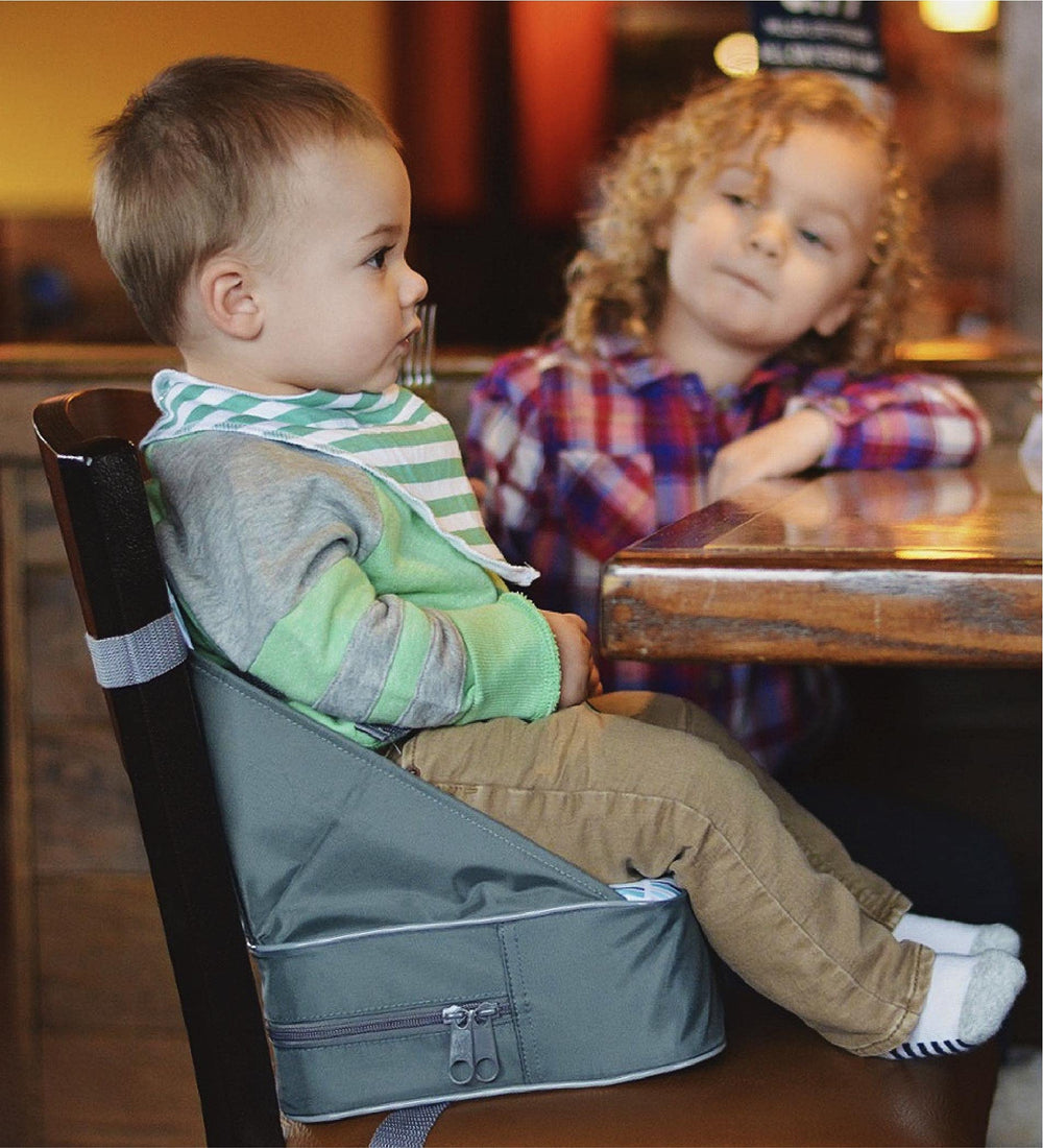 Nuby Easy Go Booster Seat fabric is stain-resistant and easy to wipe.