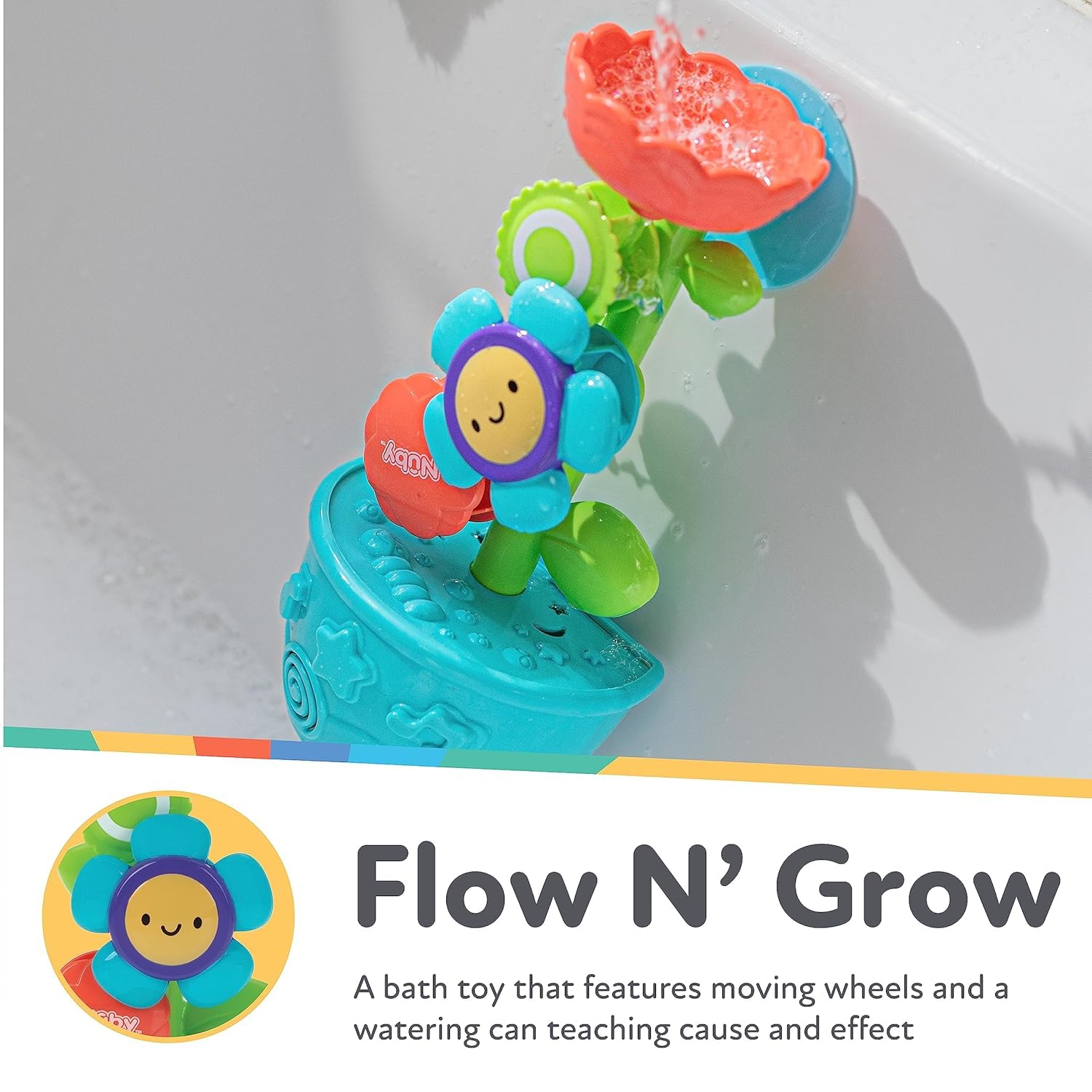 Nuby Flow N' Grow garden bath toy watering can promotes cause-and-effect exploration