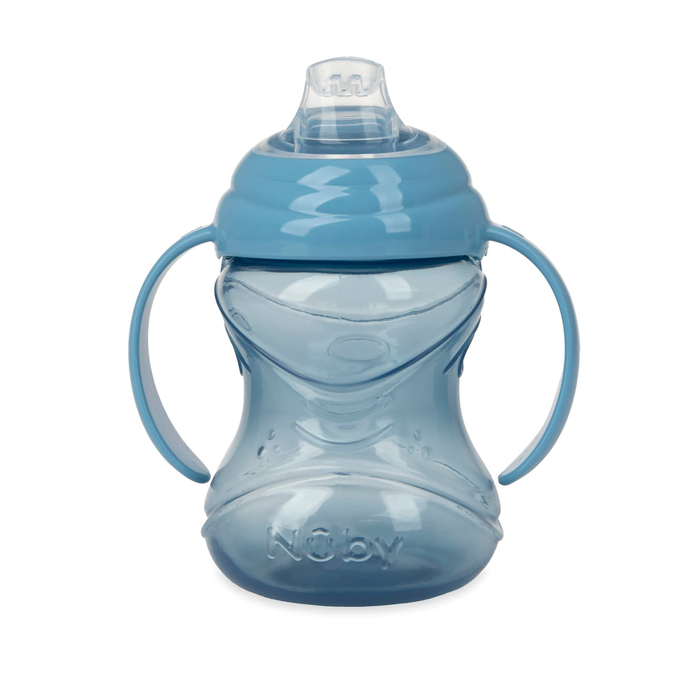 Nuby no-spill grip n sip cup green with two handles for easy grip