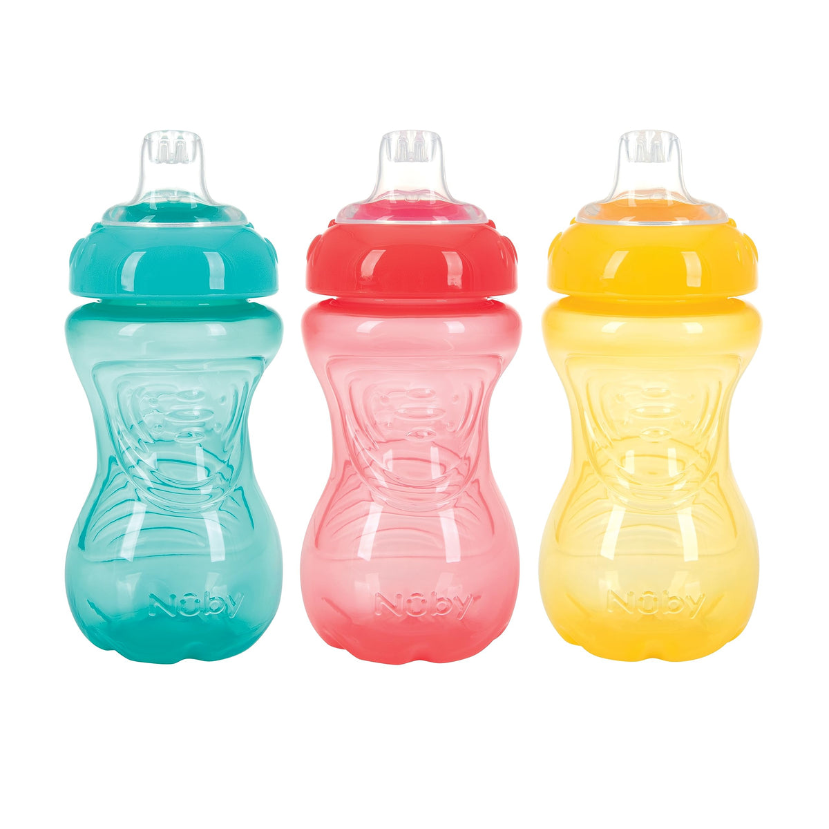 Nuby no-spill toddler sippy cup in aqua for mess-free sipping