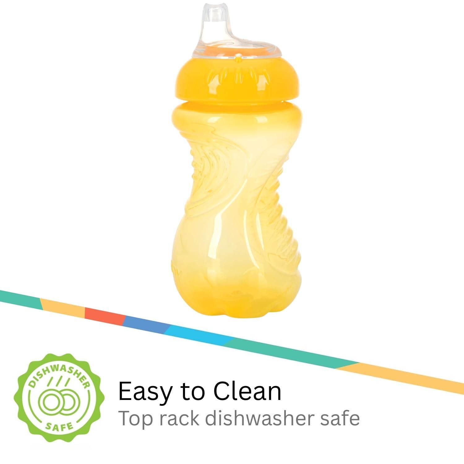 Nuby silicone spout no-spill design reduces leaks