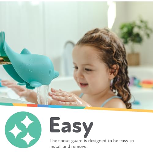 Nuby Spout guard fits diverters on standard faucets for versatile bath setup