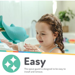 Nuby Spout guard fits diverters on standard faucets for versatile bath setup