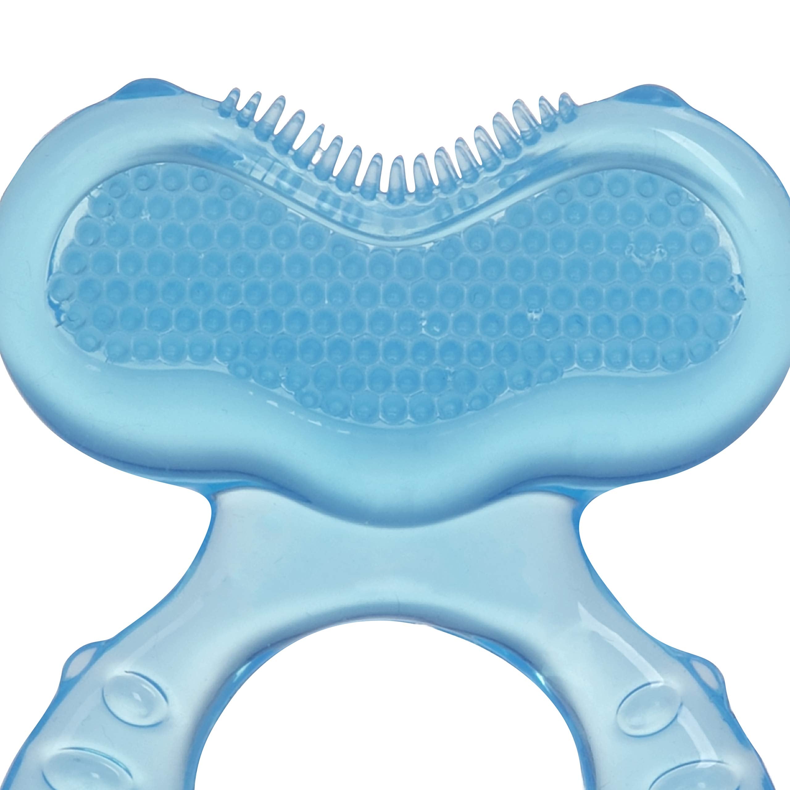 Close-up of the silicone texture on the Nuby Teethe-Eez teether for teething relief.
