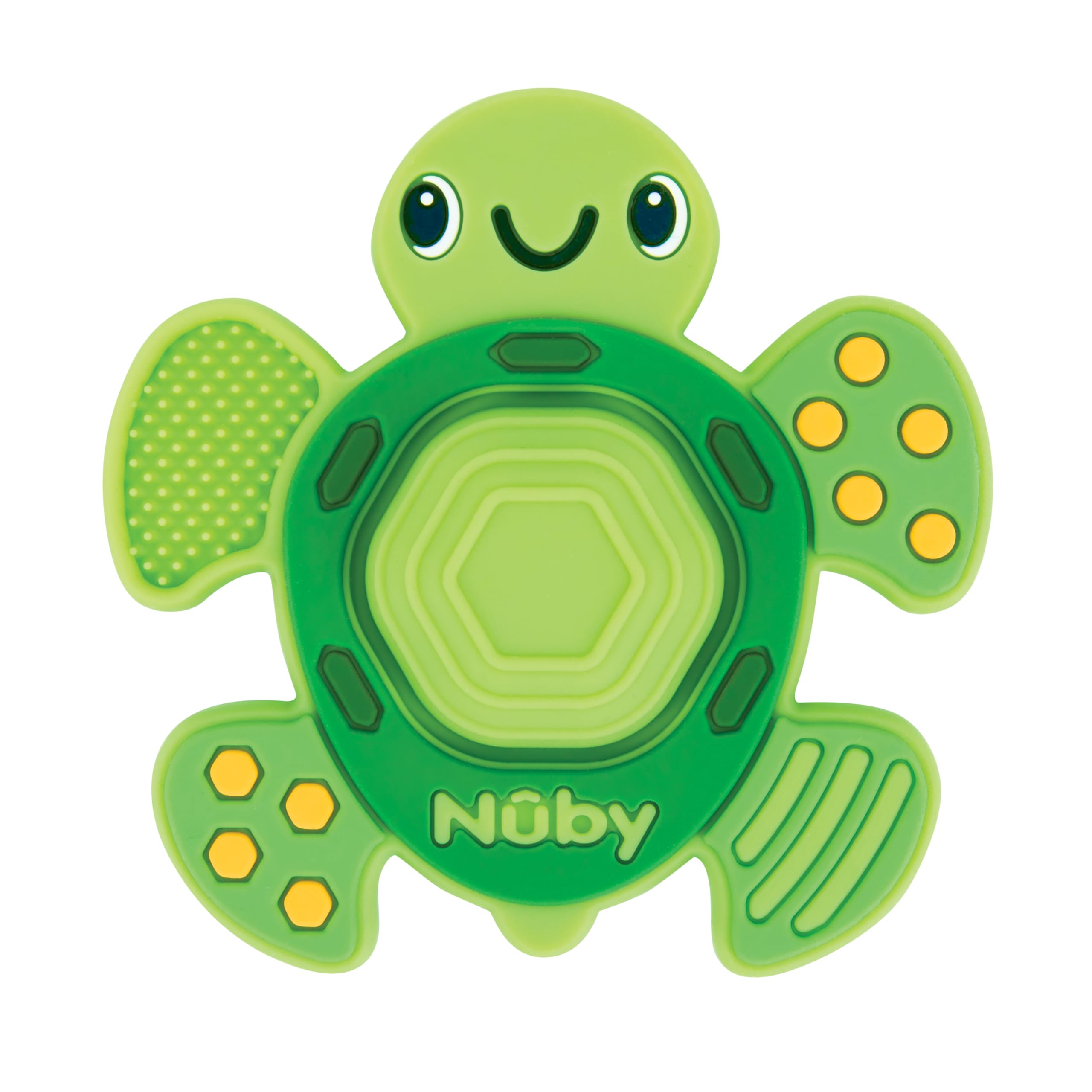 Nuby Teethe N' Pop Turtle teether with a friendly turtle design for soothing gums
