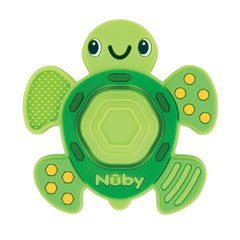 Nuby Teethe N' Pop Turtle teether with a friendly turtle design for soothing gums