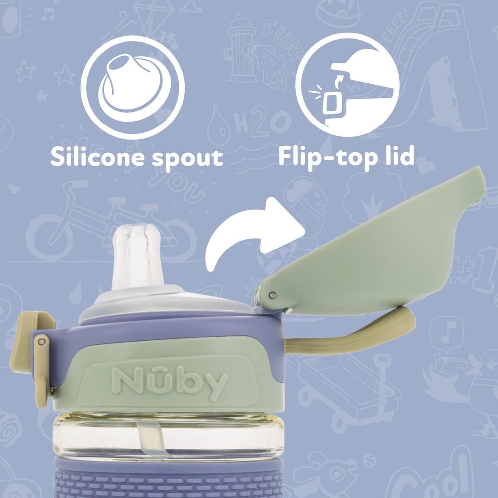 Nuby Thirsty Kids Flip-It Bolt 12 oz capacity for daily hydration