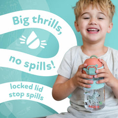 Nuby Thirsty Kids Flip-It Bolt cup easy-grip base supports little hands.