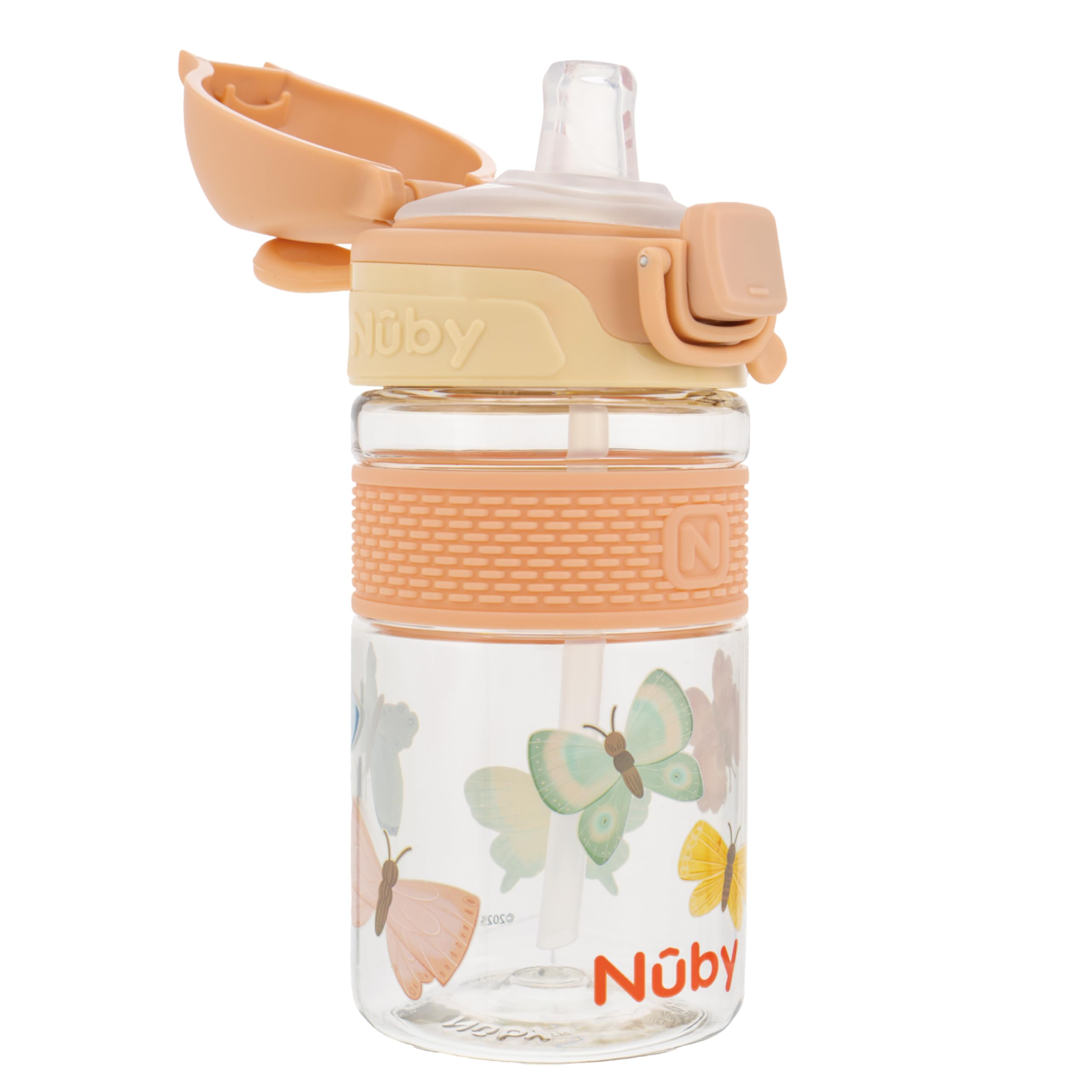 Nuby Thirsty Kids Flip-It Bolt cup closeup of the silicone spout for gentle sipping