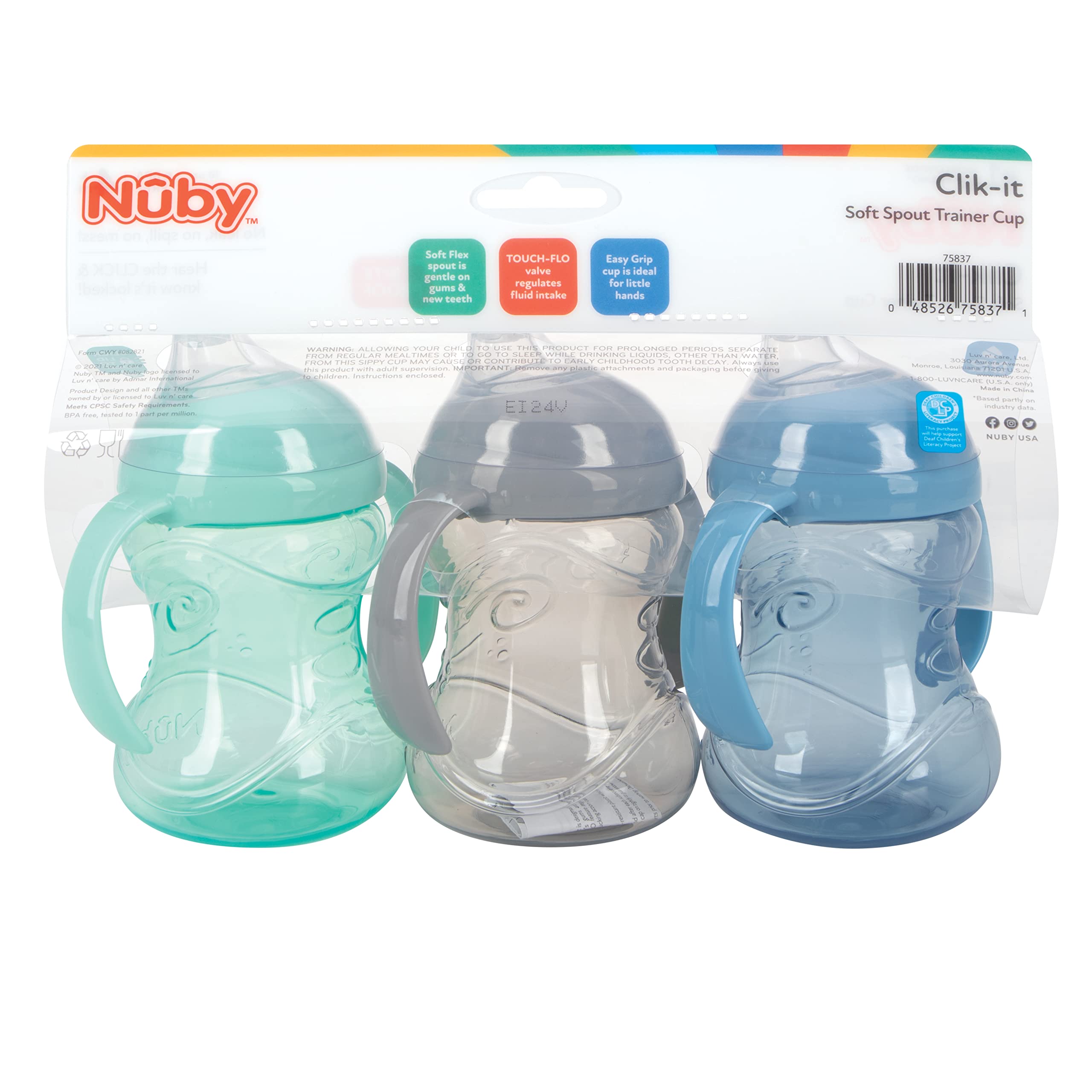 Nuby no-spill cup in stroller for on-the-go sipping