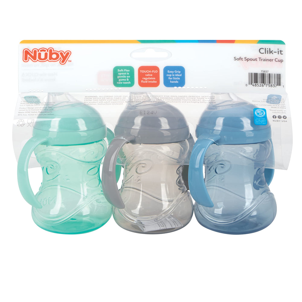Nuby no-spill cup in stroller for on-the-go sipping