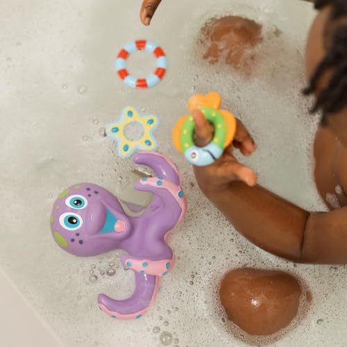 Nuby water toy helps minimize moisture for easy cleaning after use.