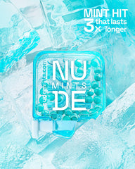 NUDE MINTS travel case open for discreet freshness on the move.