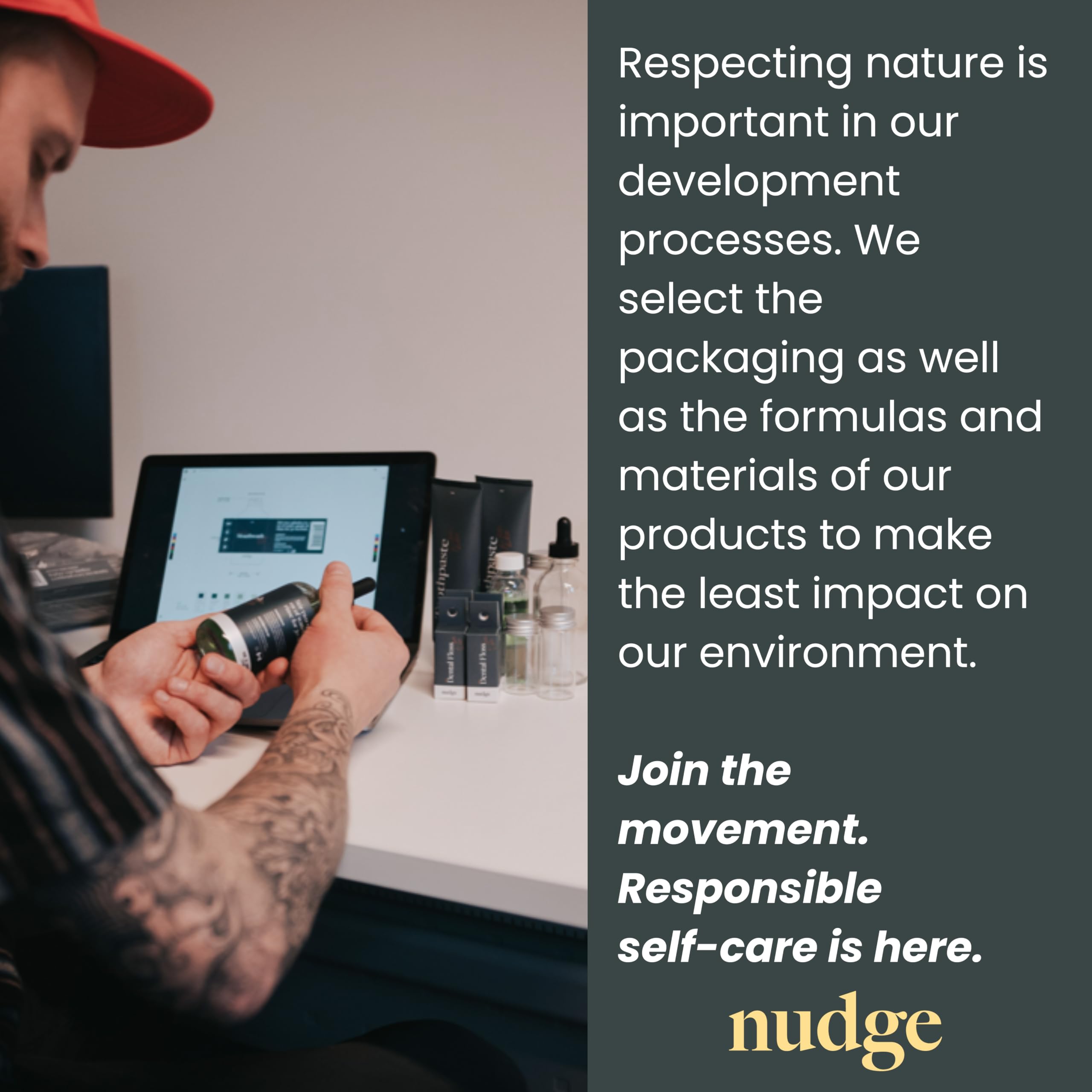 Nudge refreshing mouthfeel after brushing shown in a smiling user