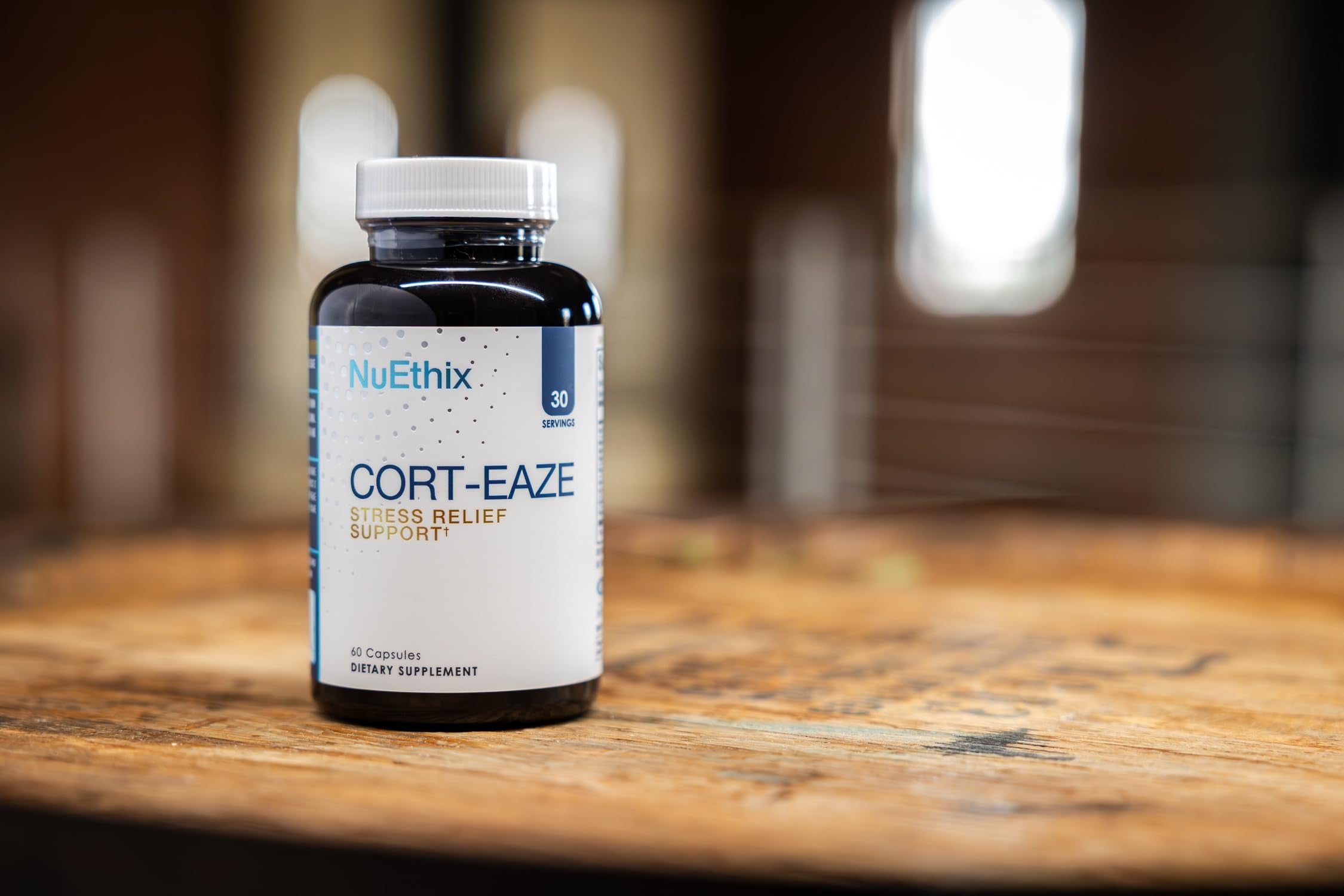 L-Theanine rich leaves accompany Cort-Eaze product shot